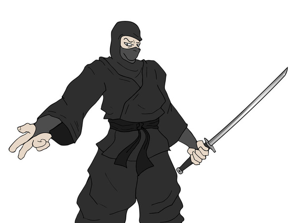 Ninja simgesinin vektör illüstrasyonu - Vektör, Görsel
