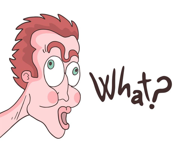 Surprised man expression vector illustration - Vector, Image