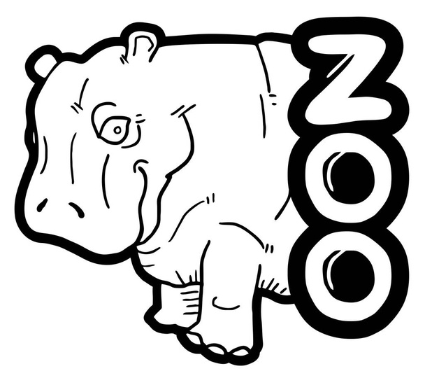 Vektorová ilustrace hrocha zoo - Vektor, obrázek