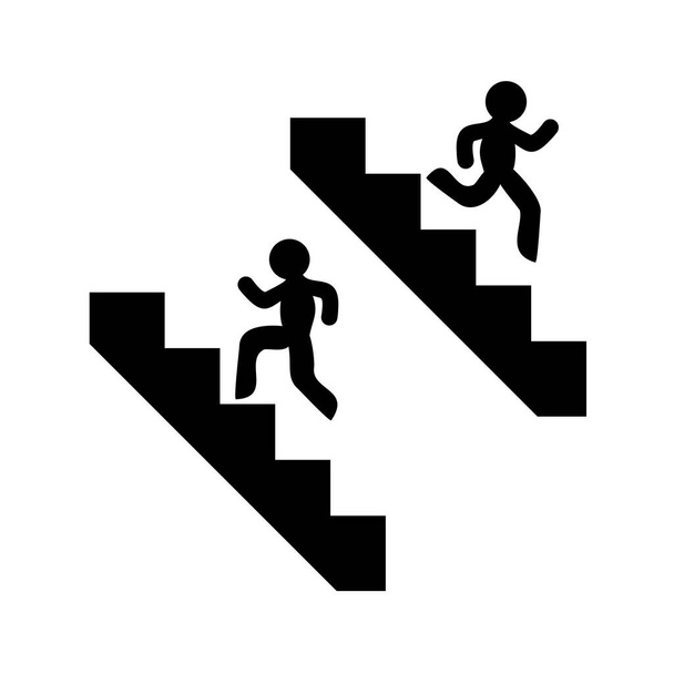 σκαρφαλώνοντας και κατεβαίνοντας σκάλες σύμβολα - Διάνυσμα, εικόνα