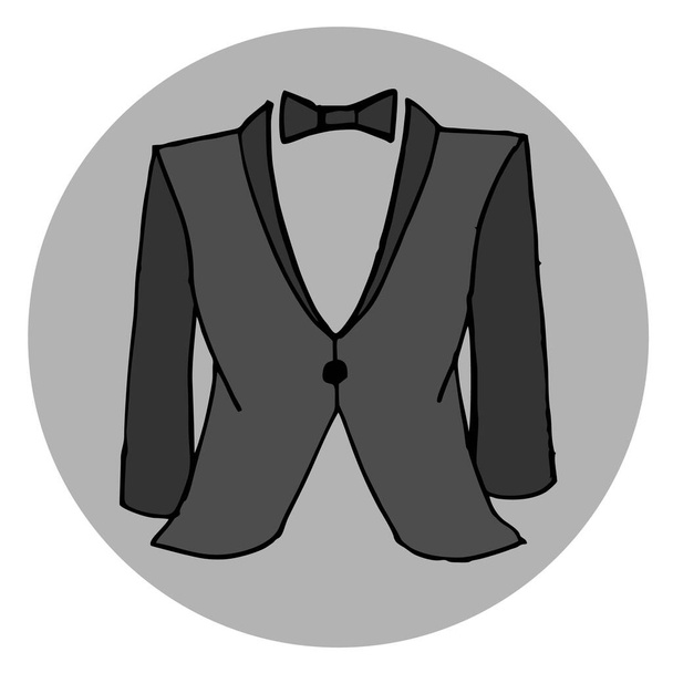 vector illustration of the suit with a bow tie - Vektor, Bild
