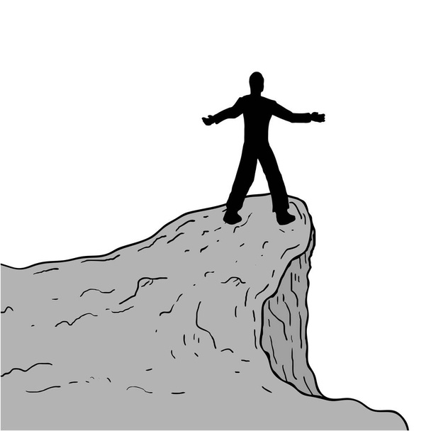 człowiek w klifie wektor ilustracji - Wektor, obraz