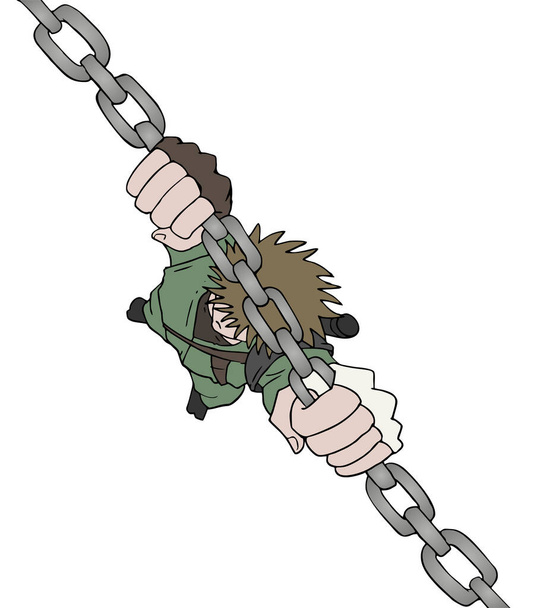 guerrero entrega de cadenas vector ilustración  - Vector, imagen