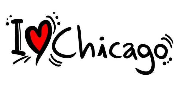 Miłość Chicago wektor ilustracja - Wektor, obraz