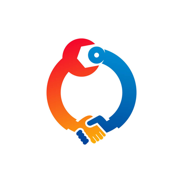 Mechanik Deal szablon wektor logo, Creative Deal koncepcje projektowe logo - Wektor, obraz