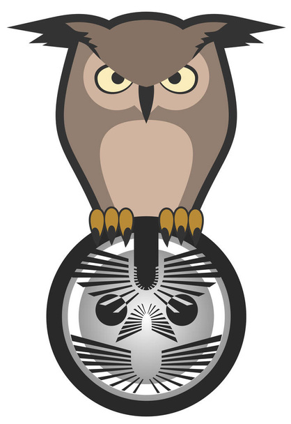 Emblema búho vector ilustración - Vector, Imagen