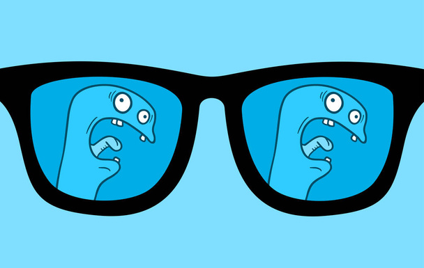 Vektorová ilustrace pro modré brýle - Vektor, obrázek