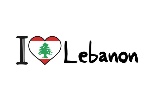 I love Lebanon symbol vector illustration - Vector, Image
