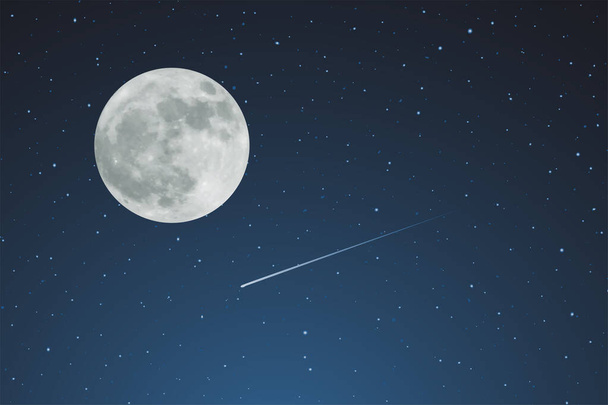 luna llena en el cielo nocturno vector ilustración - Vector, Imagen