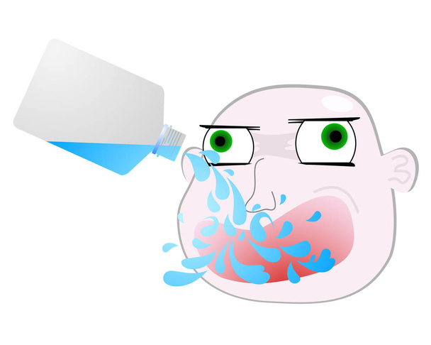 Desenho de um homem bebendo água - Vetor, Imagem