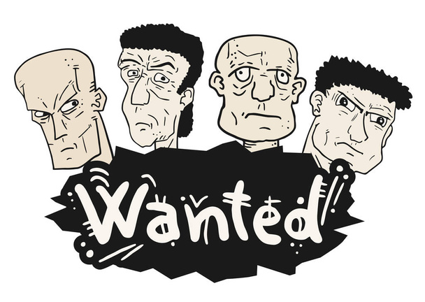 Wanted group of men - Vector, Image