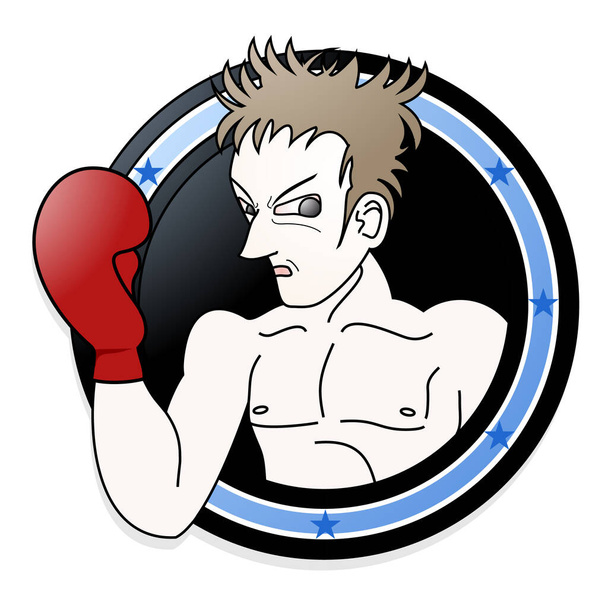 vector cartoon illustration of Boxer - Vector, Image