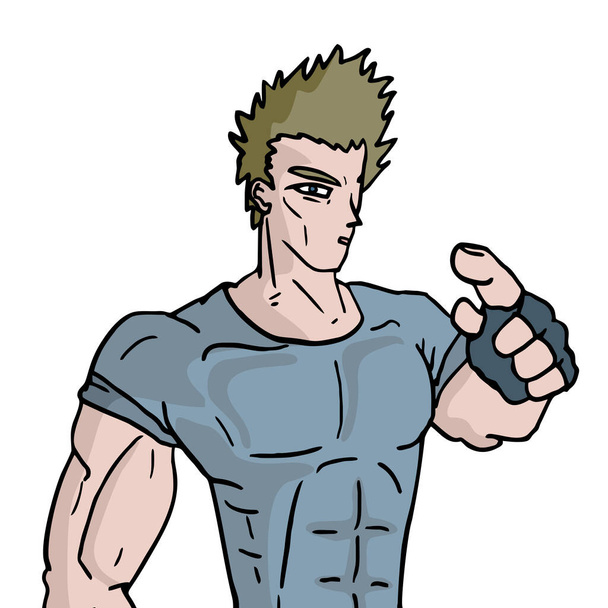 muscle man vector illustration - Vector, afbeelding