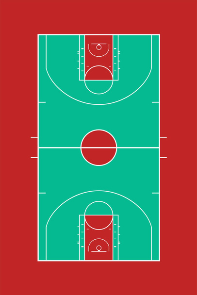 basketbalveld vector illustratie - Vector, afbeelding
