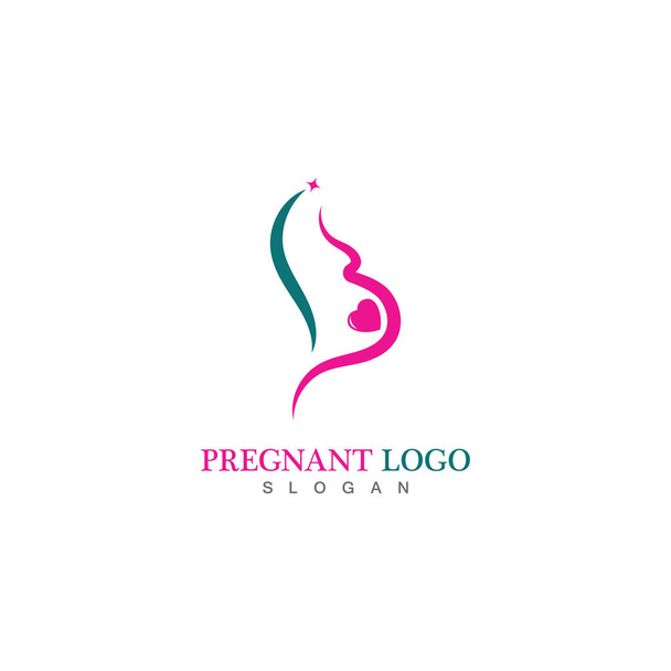 Modello logo incinta icona vettoriale disegno illustrazione - Vettoriali, immagini