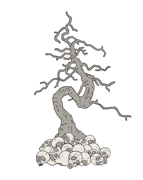 Diseño de misterio árbol viejo vector ilustración - Vector, Imagen