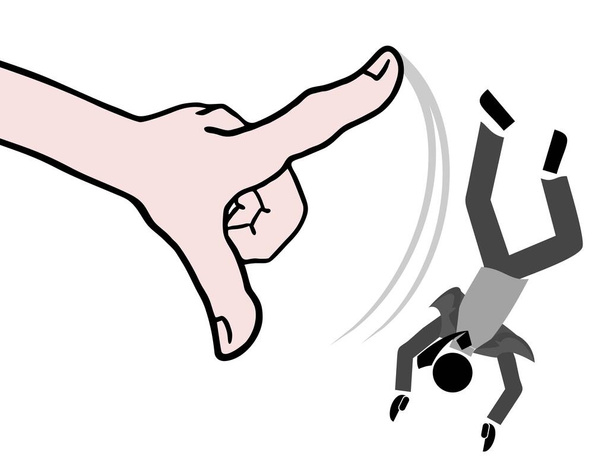 hand punching a businessman - Vector, Image