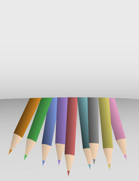 ilustracja wektorowa ołówków na białym tle - Wektor, obraz