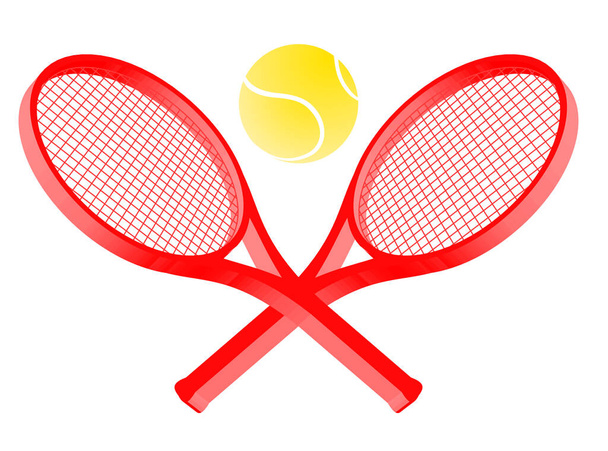 Tenis raket ve top izole - Vektör, Görsel