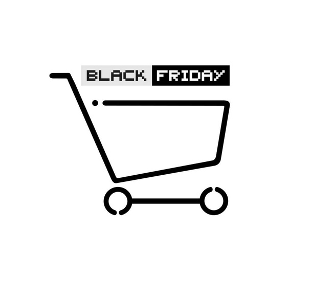 black friday shopping cart symbol - Vecteur, image