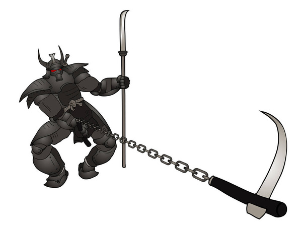 dark warrior attack vector illustration  - Wektor, obraz
