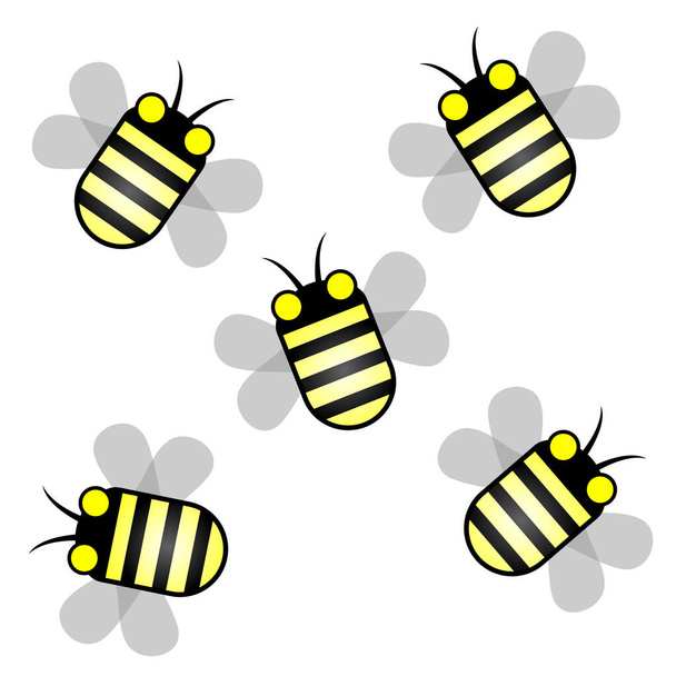 ilustración vector de cinco abejas  - Vector, Imagen