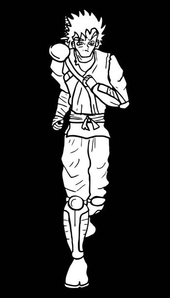 Ejecutar ilustración vectorial ninja - Vector, imagen