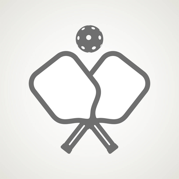 Illustrazione vettoriale di simbolo di sport di pickleball - Vettoriali, immagini