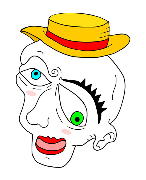 illustration vectorielle drôle de visage mime - Vecteur, image