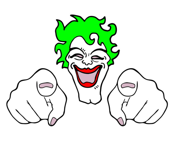 сумасшедшая векторная иллюстрация клоуна - Вектор,изображение