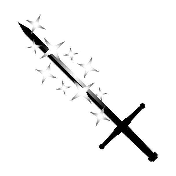 икона меча. векторная иллюстрация - Вектор,изображение