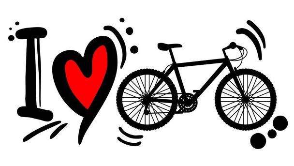 Liefde fiets vector illustratie - Vector, afbeelding