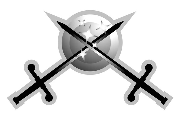 Abbildung von Schwertern und Schild  - Vektor, Bild