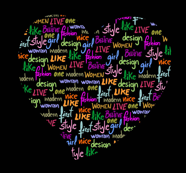 Εικονογράφηση φορέα γράμματα καρδιά - Διάνυσμα, εικόνα
