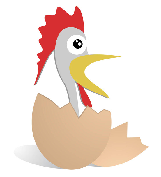 Chicken crazy vector illustration - Vector, Image