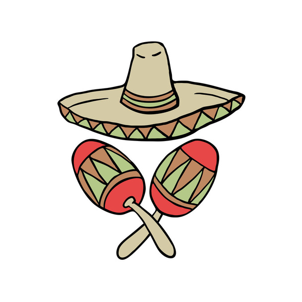 mexicaanse objecten vector illustratie - Vector, afbeelding