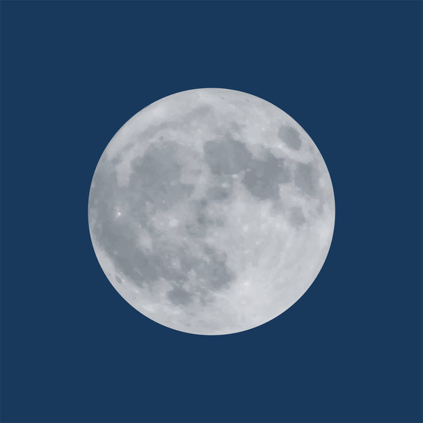 nice full moon draw vector illustration - Vector, Image