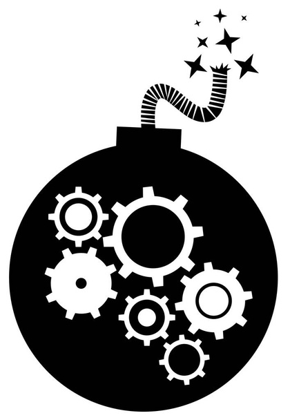 Illustrazione vettoriale bomba meccanica - Vettoriali, immagini