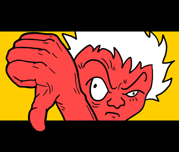 vector illustration, angry red man  - Вектор,изображение