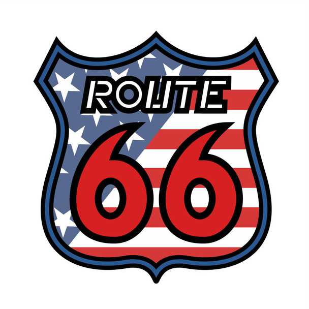 panneau routier américain 66, illustration vectorielle - Vecteur, image