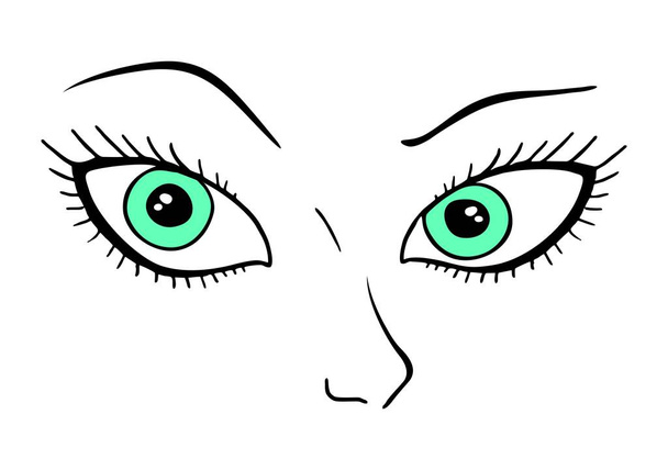 Εικονογράφηση φορέα πράσινα μάτια - Διάνυσμα, εικόνα