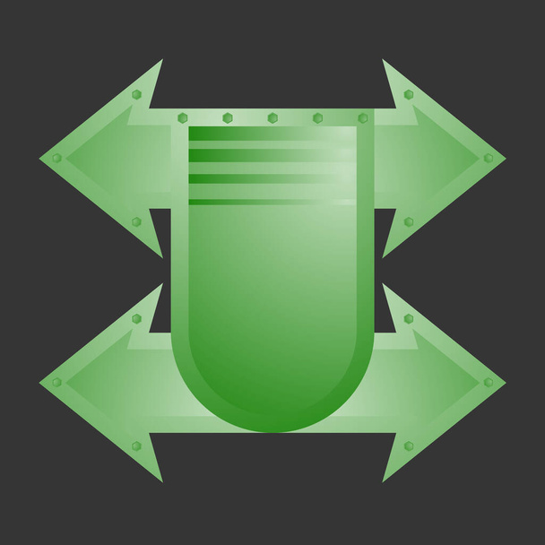 Zielony emblemat wektor ilustracja - Wektor, obraz