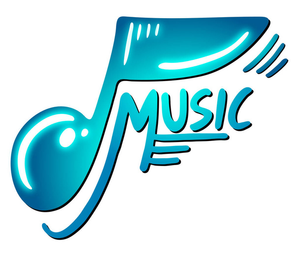 Blue musical vector illustration - Vector, Image