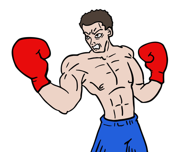 Boxeo ilustración de vectores de combate - Vector, imagen