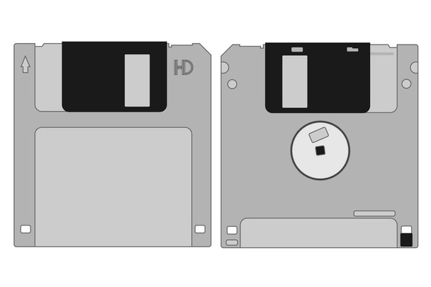 Grey memory disk vector illustration - Vector, Image