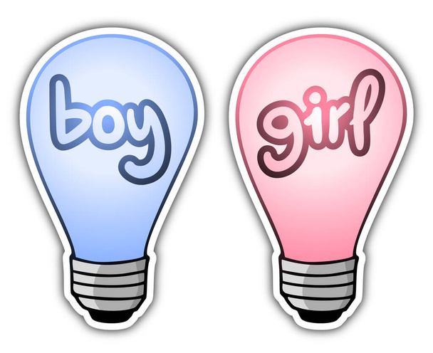 Световекторная иллюстрация мальчика и девочки - Вектор,изображение