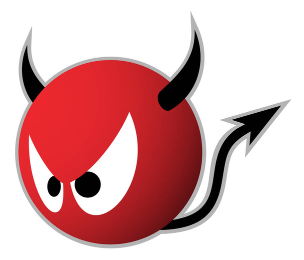 devil face with red horns - Vektori, kuva