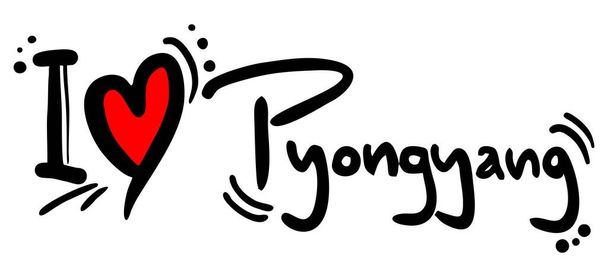 Illustration vectorielle amour Pyongyang - Vecteur, image