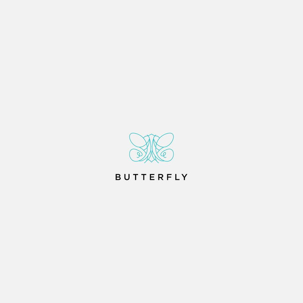 lijn kunst minimalistische vlinder logo - Vector, afbeelding