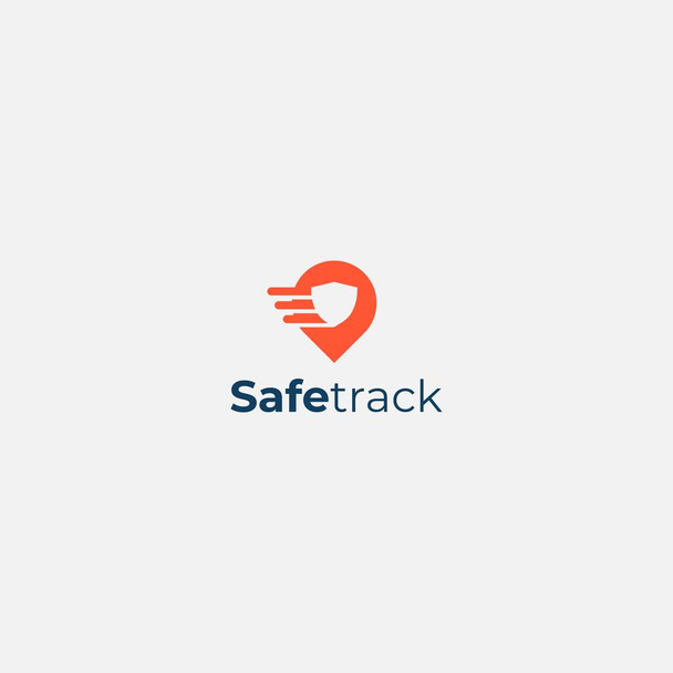 pin location safe track logo fast speed - Vector, Image